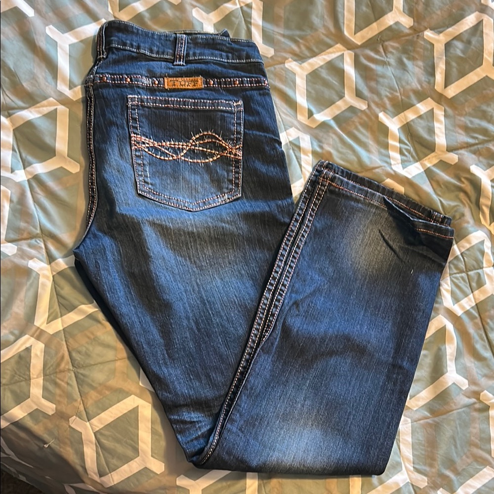 Cowgirl Tuff Dark Blue Straight Leg Jeans